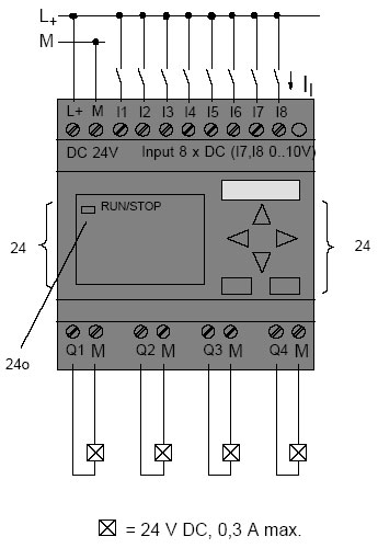 Схема подключения LOGO!24